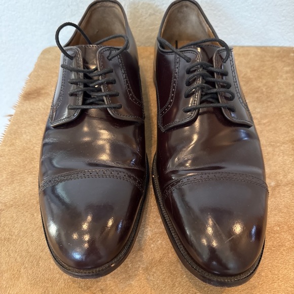 Johnston & Murphy Men\'s Bradford Cap Toe in Beautiful Burgundy Brush-Off Sz 11D main image 4